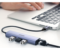 UGREEN Adapter CM475 Hub USB-C do 3x USB 3.0 RJ45 USB-C PD szary - 1488901 - zdjęcie 4